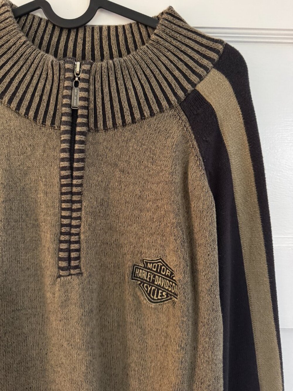 Harley Davidson knit quarter zip sweater